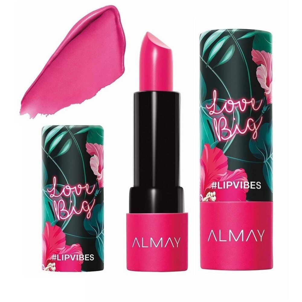 Almay Lip Vibes Cream Lipstick in Love Big 300 Bright Fuchsia Pink